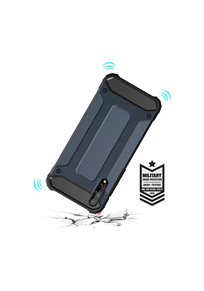 Ekılıf - Huawei P Smart S Y8p Uyumlu Kılıf Çift Katman Zırh Tank Crash Military Kapak - Rose Gold