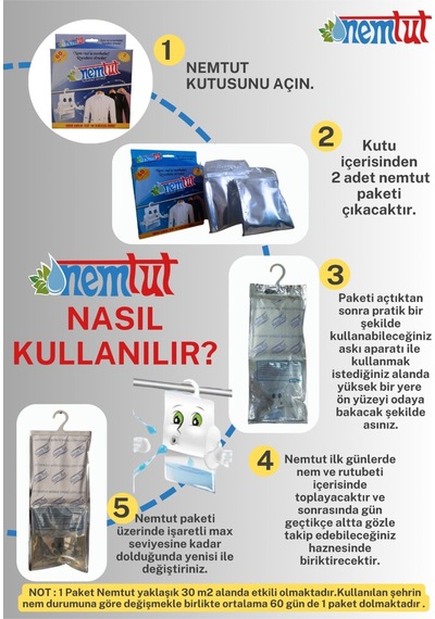 Nem Alıcı Rutubet Emici Koku Giderici Korozyon Önleyici 2 Kutu Içerisinde 4 Paket