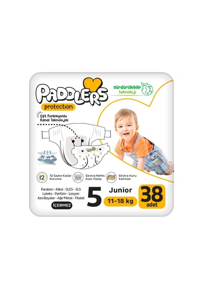 Protection Bebek Bezi 5 Numara Junior 11-18 Kg 38 Adet Jumbo Paket, Maksimum Koruma Diğer
