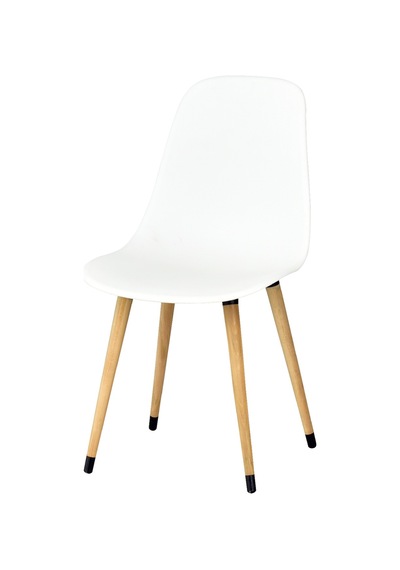 Vilinze Eames Naturel Ahşap Ayak Plastik Beyaz Sandalye