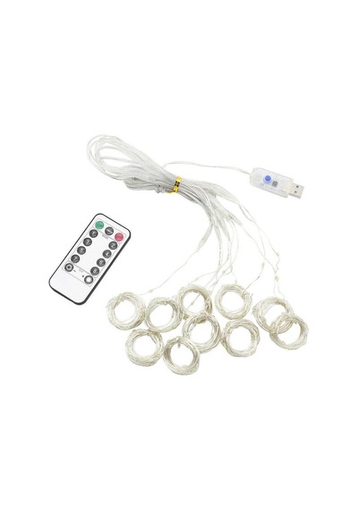 Mor 300 Led Perde Işıkları Dize 3m 3m Usb İle Çalışan Su Geçirmez Pırıltı Duvar Işıkları Mor