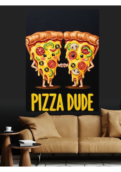 Ahşap Tablo El Ele Tutuşan Pizzalar