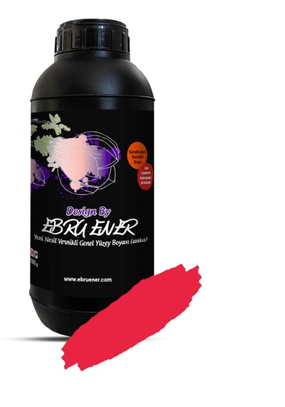 Ebru Ener Anka Vernikli Genel Yüzey Boyası Yılbaşı Kırmızısı 1 Kg