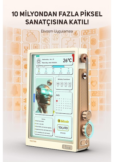 Divoom Times Frame 10.1 Akıllı Kişiselleştirilebilir Dijital Çerçeve, 64gb Beyaz