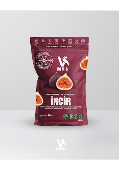 Voms Dondurularak Kurutulmuş Meyve Cipsi - Freeze Dried İncir 20gr 20 G