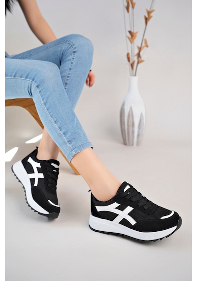 Mcdark Kadın Siyah Beyaz Sneakers Günlük Spor Ayakkabı