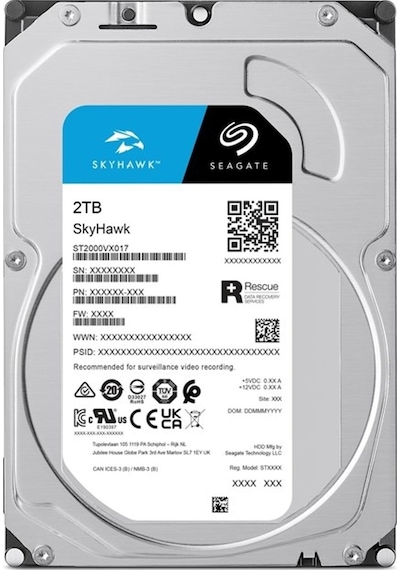 2tb Seagate 3.5 Skyhawk Sata 5900rpm 256mb 7/24 Guvenlık St2000vx017