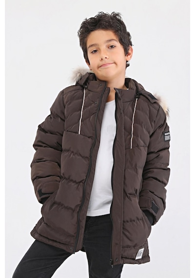 Benitto Kids Natural Kürklü Erkek Çocuk Kaban 51237-kahve Kahverengi