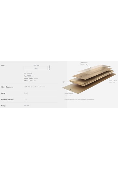 Agt Parke Natura Line Meriç 1 Paket 1,8336 M2 1 Palet 60 Paket