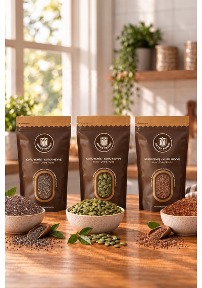 Chia Tohumu, Keten Tohumu, Kabak Çekirdeği İçi - 3'lü Set - 891741438
