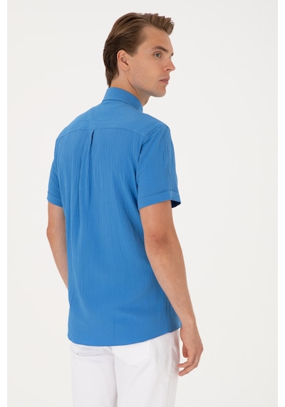 U.s. Polo Assn. Erkek İndigo Gömlek Kısa Kollu 50306328-vr028 İndigo