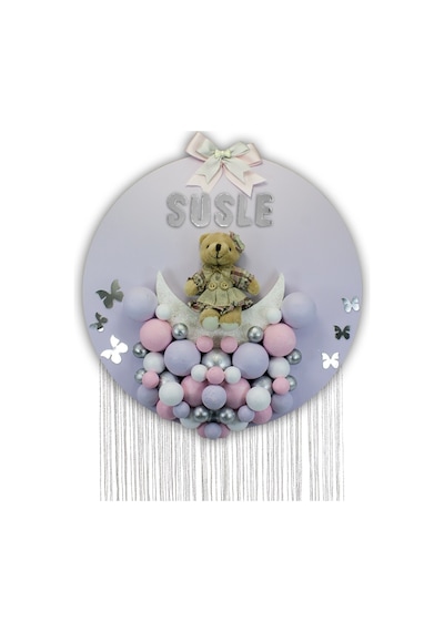Süslebabypartystore Bubble Daire Kapı Süsü, 35 Cm - Lila Çok Renkli