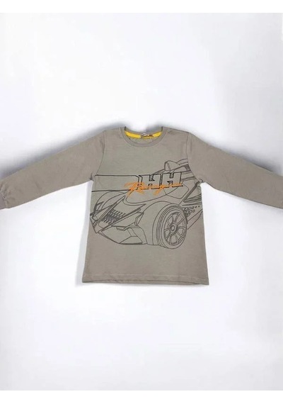 Zekids Erkek Çocuk Racing Sweatshirt-14666 Gri