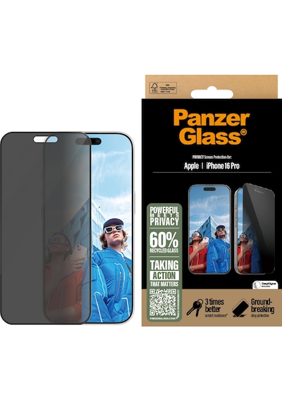 Panzerglass Apple Uyumlu iPhone 16 Pro Ultra-wide Fit Tam Koruma Gizli/hayalet Çerçeve Aparatlı Ekran Koruyucu