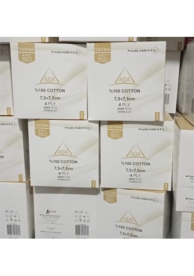 Ada Steril Spanç 4 Kat 7,5cm X 7,5cm 5'li Zarf - 100'lü Kutu