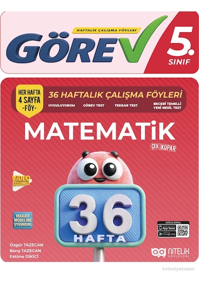 Nitelik Görev 5. Sınıf Matematik 36 Haftalık Çalışma Föyü 3083