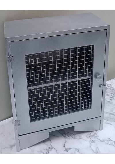 Hobi Adn 90354 Model Dekoratif Tezgah Telli Dolap Gümüş Gri Renk Ahşap Mdf Elyapı