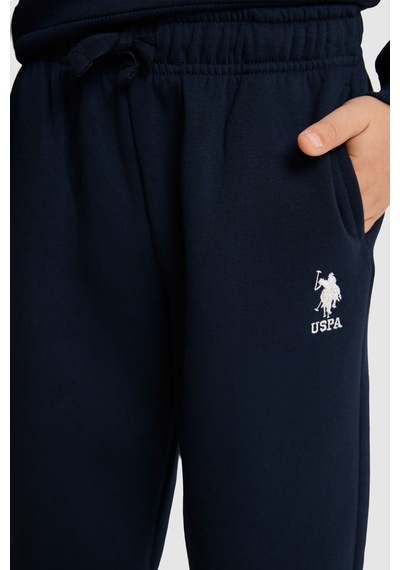 U.S. Polo Assn. Erkek Çocuk Lacivert Bisiklet Yaka Kollu Şerit Detaylı Paçası Lastikli Eşofman Takımı 50334604-vr033