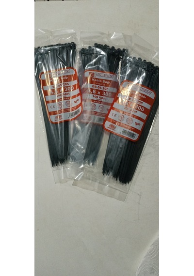 Pemsan 4.8x300 Plastik Cırt Kelepçe Kablo Bağı Siyah 100'lu Paket