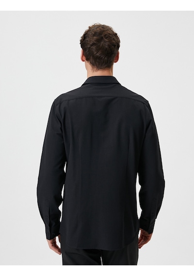 Koton Slim Fit Gömlek Yarım İtalyan Yaka Düğmeli Dokulu Siyah 4sam60015hw 4SAM60015HW999 Siyah Koton Slim Fit Gömlek Yarım İtalyan Yaka Düğmeli Dokulu Siyah 4sam60015hw 4SAM60015HW999 Siyah