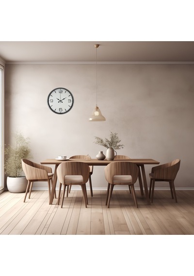 36 Cm Gri Şıklık Duvar Saati Çok Renkli