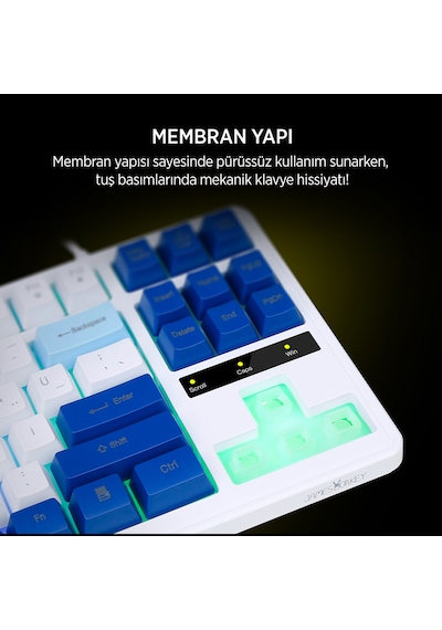 James Donkey Jdk87 Rainbow Mekanik Hisli Membran Türkçe Q Gaming 87 Tuş Klavye Siyah