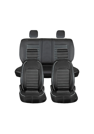 Volvo S40 Lüks Deri 5li Set Oto Koltuk Kılıfı Siyah Beyaz