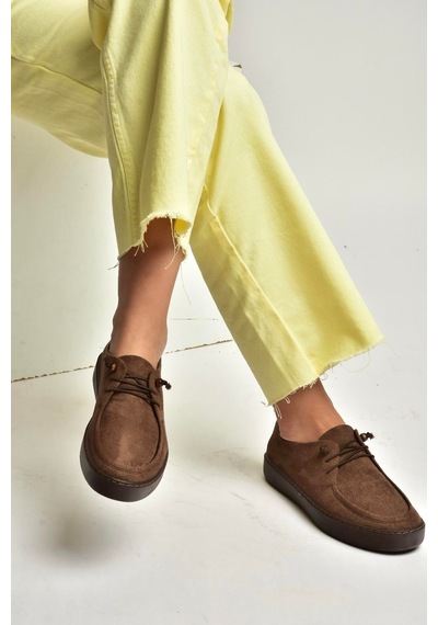 Fox Shoes Y602170902 Kahverengi Süet Bağcıklı Casual Ayakkabı Kahverengi