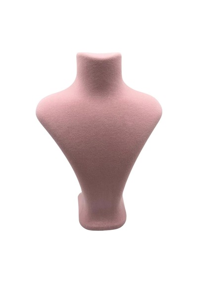 Yerli Üretim Londra Model Süet Kumaş Pembe Renk 22/18 Cm Kolye Sergileme Mankeni Çok Renkli