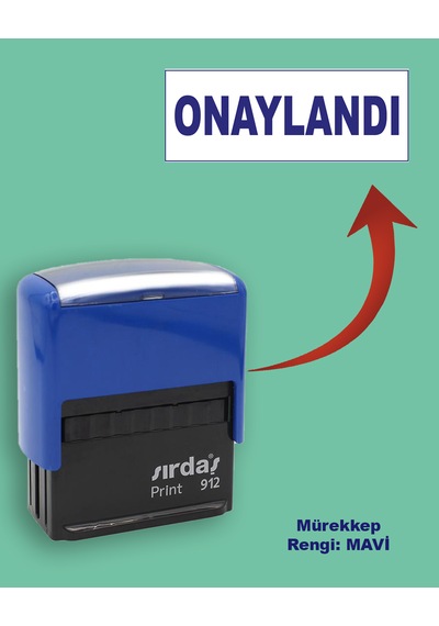 Onaylandı Kaşesi, 912 51mm 19mm Otomatik Kaşe Mavi