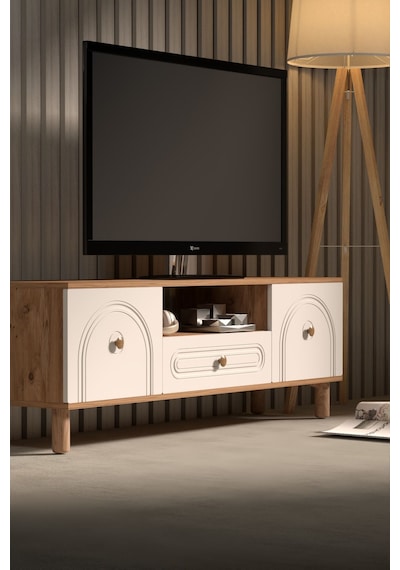 Bohem Tv Ünitesi 150 Cm N Çizgili Mdf Kapak Altın