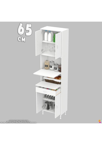 Modilayn Ece Kapaklı Çekmeceli Çok Amaçlı Kiler Dolabı - Mutfak Ve Kahve Köşesi 65 Cm Beyaz Modilayn Ece Kapaklı Çekmeceli Çok Amaçlı Kiler Dolabı - Mutfak Ve Kahve Köşesi 65 Cm Beyaz