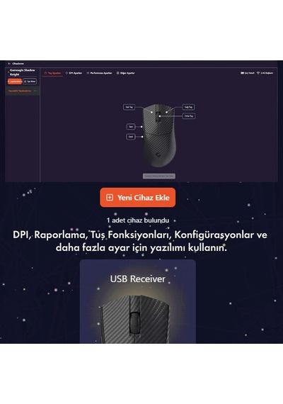 Shadow Knight Kablosuz 2.4ghz Bluetooth Kablolu Ultra Hafif 47gr 1khz 12000dpı Karbon Fiber Oyuncu Mouse