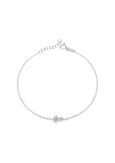 Zirkon Taşlı Pırlanta Montür Gümüş Bileklik Gümüş - Rose Gold