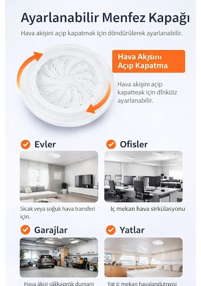 Ayarlanabilir Menfez Kapağı, Pencere Ve Duvar İçin Havalandırma Kapağı, Dönebilir Hava Akış Kontrolü, Plastik Diğer