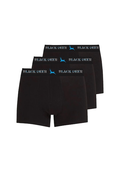 Black Deer Exclusive 3 Adet Erkek Pamuklu Esnek Boxer Siyah