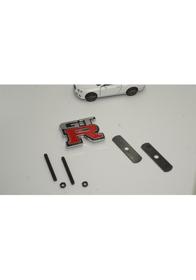 Nissan Gtr Ön Panjur Vidalı 3D Krom Metal Logo Amblem