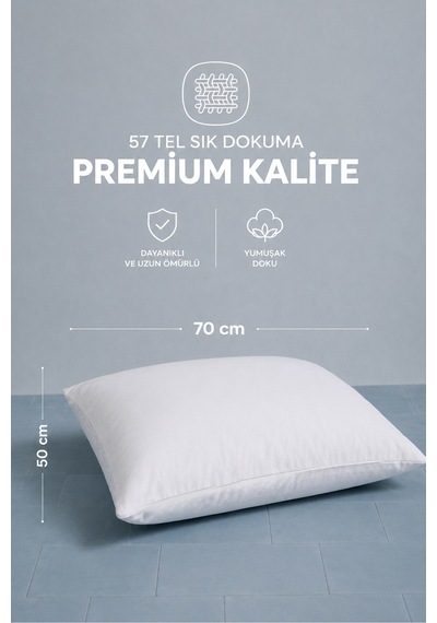 10'lu İç Yastık Kılıfı Fermuarlı Astar Beyaz