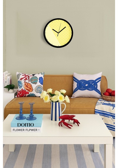 Modern Tasarım Duvar Saati - 25cm - Önü Camlı Siyah Kasa - Sessiz Mekanizma-jh0410 Siyah