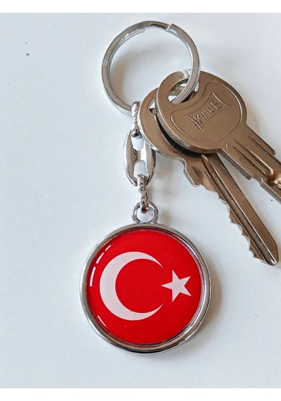 Moncuk Design Kırmızı Türk Bayraklı Metal Ve Planahtarlık