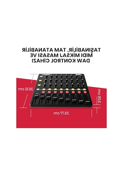 2As Usb Mıdı Controller Mikseri, Atanabilir Düğmeleri İle Açık Antrasit