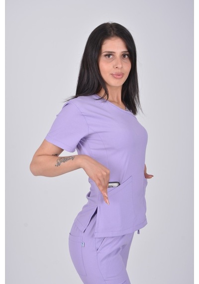 Lila Likralı Jogger Alt Üst Takım