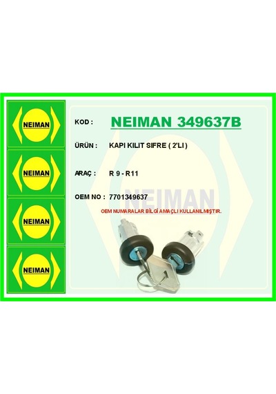 Neıman 349637b Kapı Kılıt Sıfre 2 Lı R 9 - R11 7701349637 -