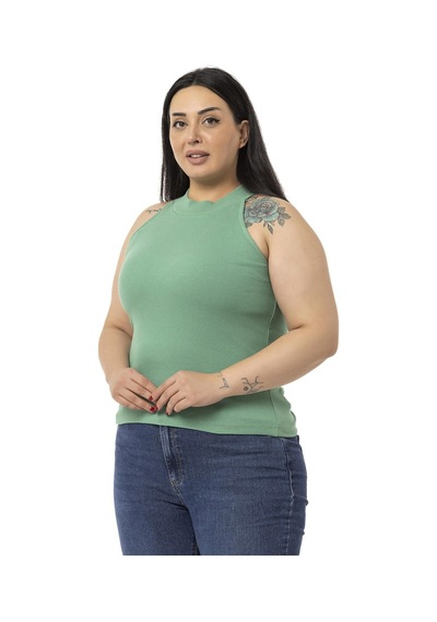Disentis Büyük Beden Halter Yaka Yarım Balıkçı Fitilli Kaşkorse Yeşil Body-yeşil Yeşil