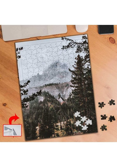 Sisli Gökyüzü Altında Orman 240 Parça Puzzle Yapboz Tablo-463084