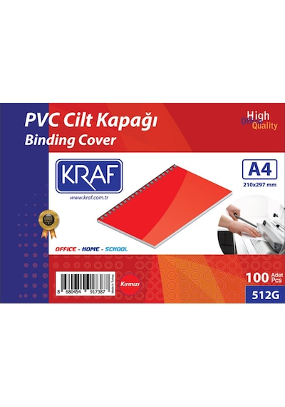 Kraf Cilt Kapağı A4 160 Mic. 100 Lü Kırmızı 512g