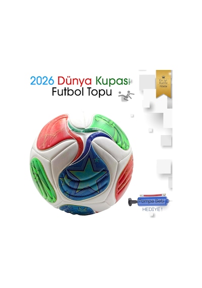 Hsport Fıfa 2026 Dünya Kupası Futbol Topu Tpu Deri Dikişli No: 5 Halı Saha Ve Çim Zemin İçin Maç Ve Antrenman Topu Pompa Hediyeli Açık Kahverengi
