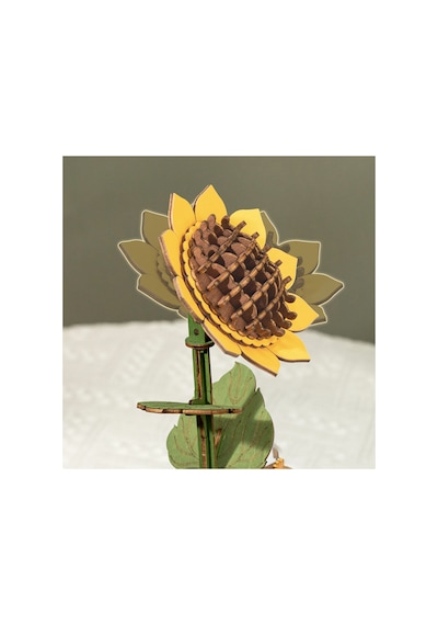 Ahşap Günebakan Çiçeği 3d Puzzle Ahşap Minyatür Maket Kiti Dıy Kendin Yap