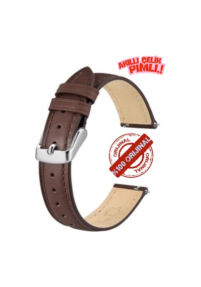 22mm Deri Saat Kordonu Koyu Kahverengi, Klasik Model, 46mm Saat Kasalarıyla Uyumlu Diğer