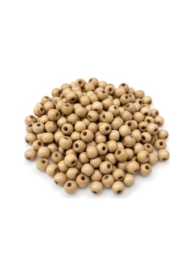 10 Mm Cilalı Ahşap Boncuk 250+ Adet, Yuvarlak Do Ğal Ahşap Boncuk,100 G,takı Ve Hobi Malzemesi